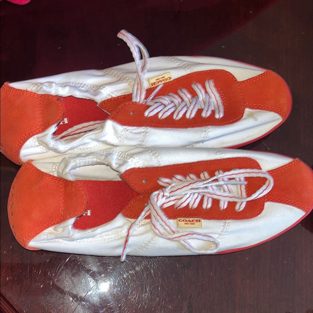 Coach Vibrant Red and White Casual Sneakers